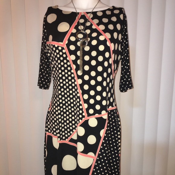 STYLE & CO. CUTE DOT DESIGN BLACK-CREAM & ORANGE - Picture 8 of 8